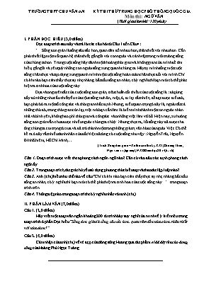Đề thi thử kì thi THPT quốc gia môn Ngữ văn năm 2017 - Trường THPT Chu Văn An